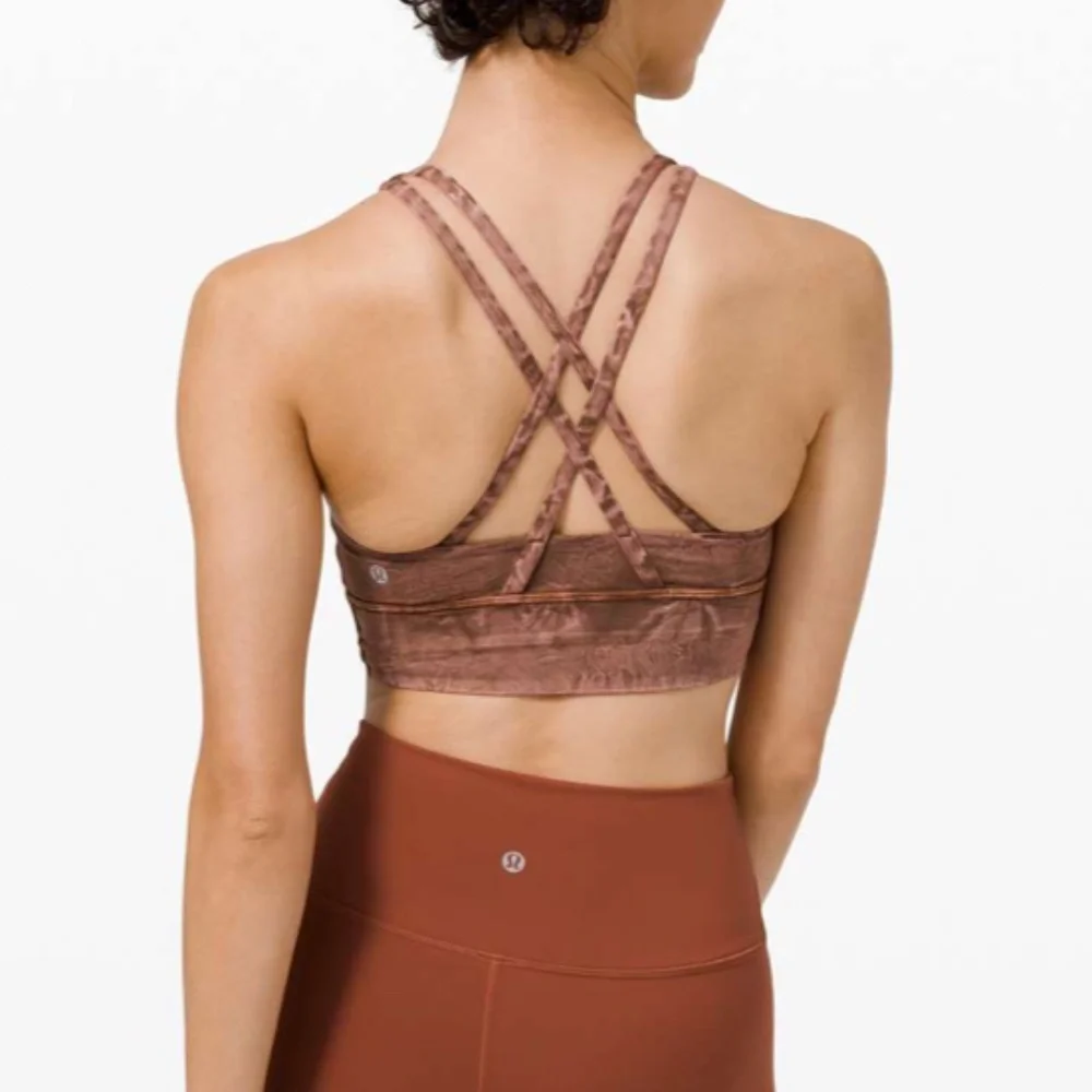 Lululemon Energy Bra Long Line Ice Dye in Brown Earth Medium Support, B–D Cup 2_2
